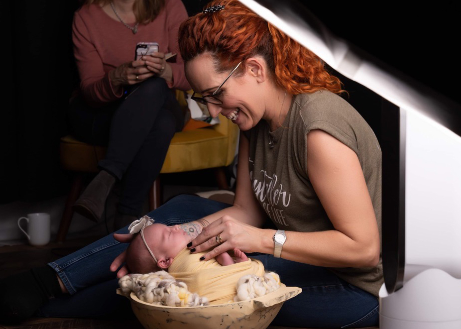 watch maddy rogers work and smile with newborn